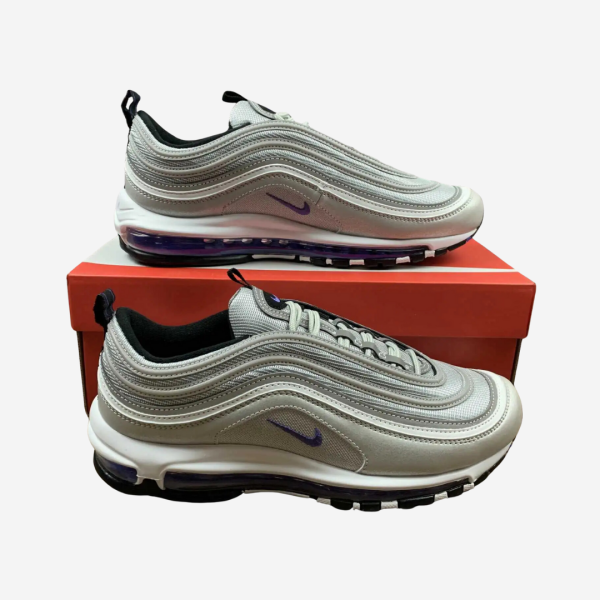 Air Max 97 Metallic Silver Blue Logo