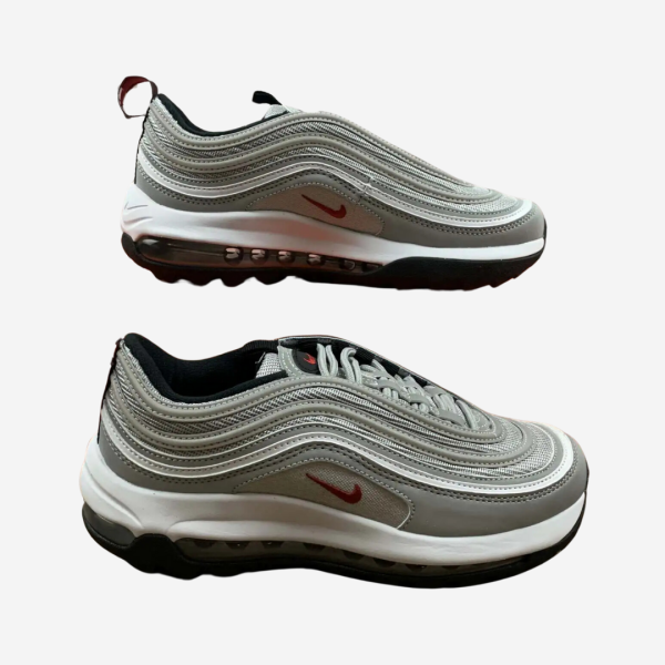 Air Max 97 Metallic Silver Red Logo