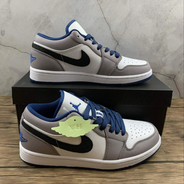 AJ 1 Grey and Blue Low