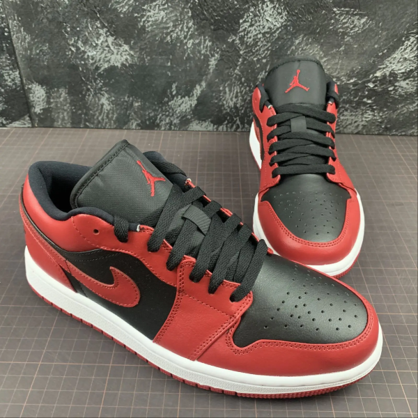 AJ 1 Red and Black Low