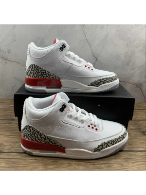 AJ 3 White Red