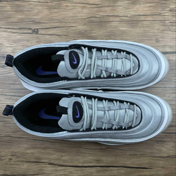 Air Max 97 Metallic Silver Blue Logo