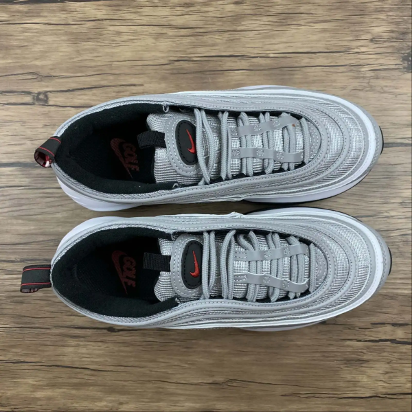 Air Max 97 Metallic Silver Red Logo