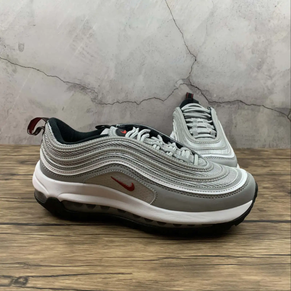 Air Max 97 Metallic Silver Red Logo