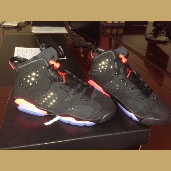 Jordan 6 black reflective leather