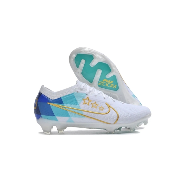 Nike Air Zoom Mercurial Vapor 15 Elite XXV FG blanco con detalles de colores variados