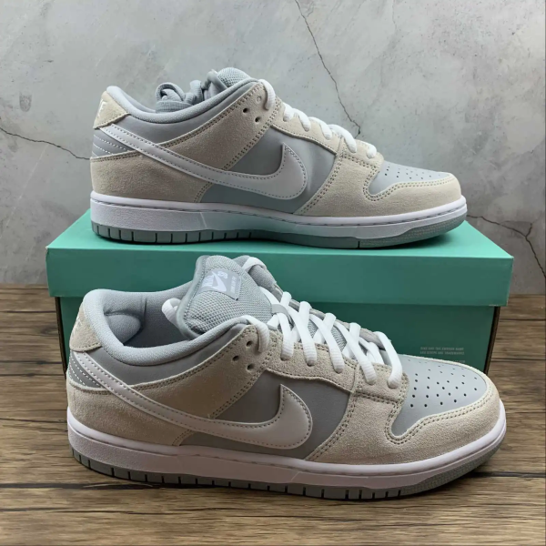 SB Dunk Summit White & White Wolf Grey