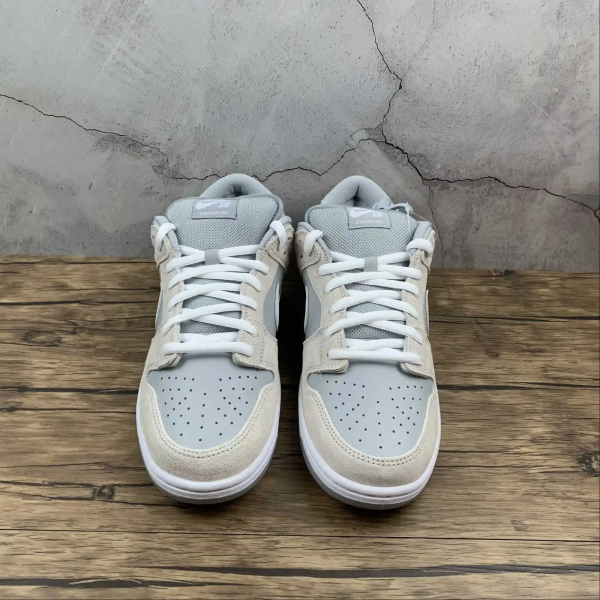 SB Dunk Summit White & White Wolf Grey